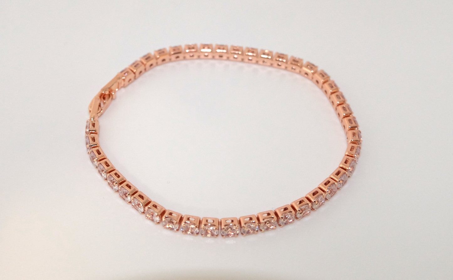18K Rose Gold Plated Tennis Bracelet – Sparkling Elegance
