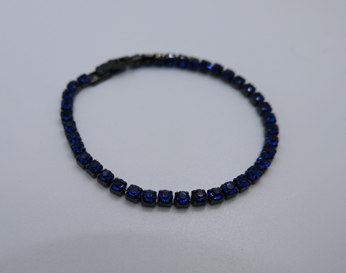 Midnight Blue Crystal Tennis Bracelet – Bold Elegance for Every Occasion